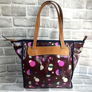Fossil KeyPer Total Eclipse  Purple Coated  PVC Tote Bag Purse